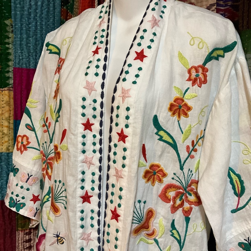 NWT$210 Johnny Was Averi Linen Kimono SMALL - Picture 2 of 9